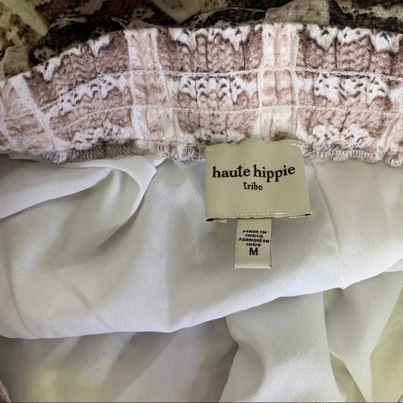 Haute Hippie Tribe Lillian Wide Leg Pants Pant Striped Animal Print Medium - Picture 5 of 6